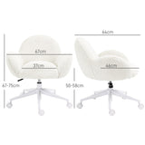 Faux Fur Fabric Home And Office Chair 67cm Wide With Rolling Wheels - Velmora