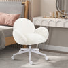 Faux Fur Fabric Home And Office Chair 67cm Wide With Rolling Wheels - Velmora