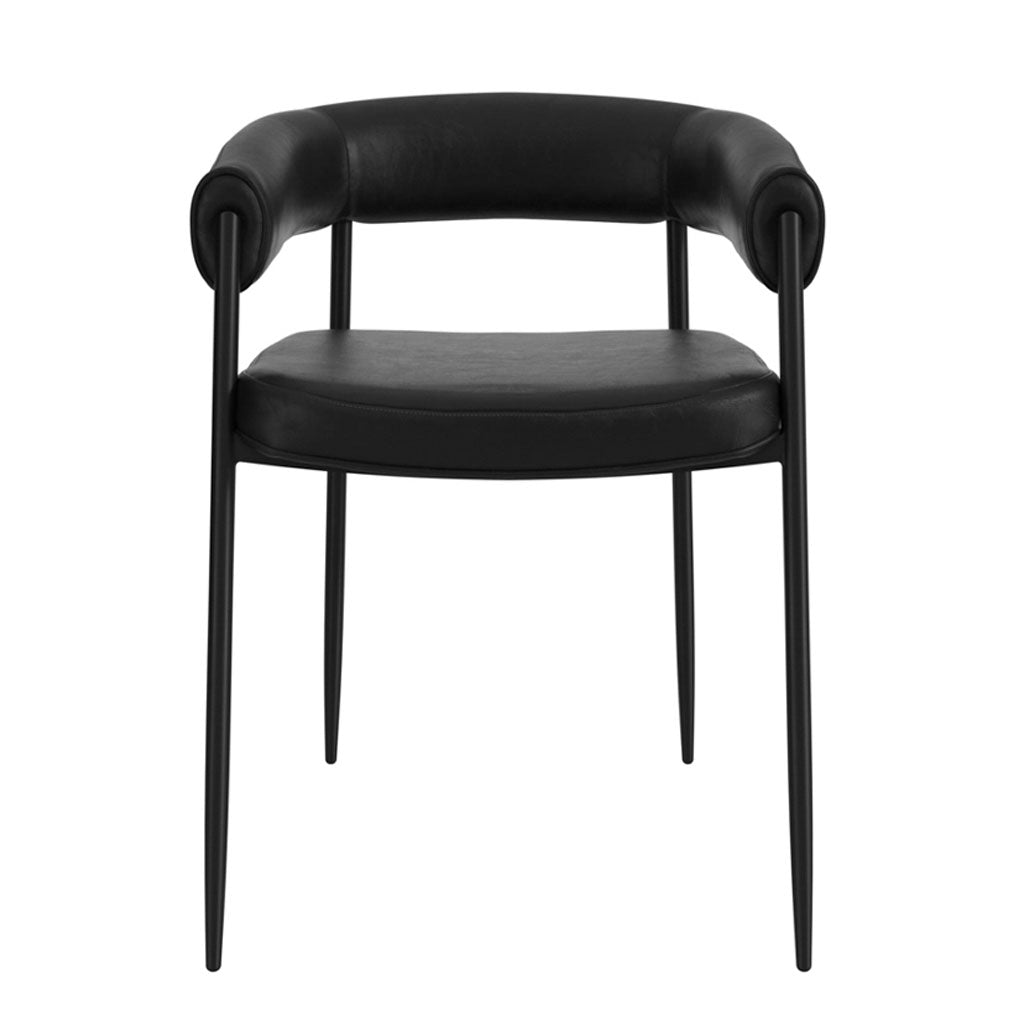 Faux Lather Dining Chairs in Set Of 2 - Queens