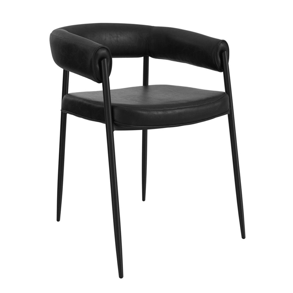 Faux Lather Dining Chairs in Set Of 2 - Queens