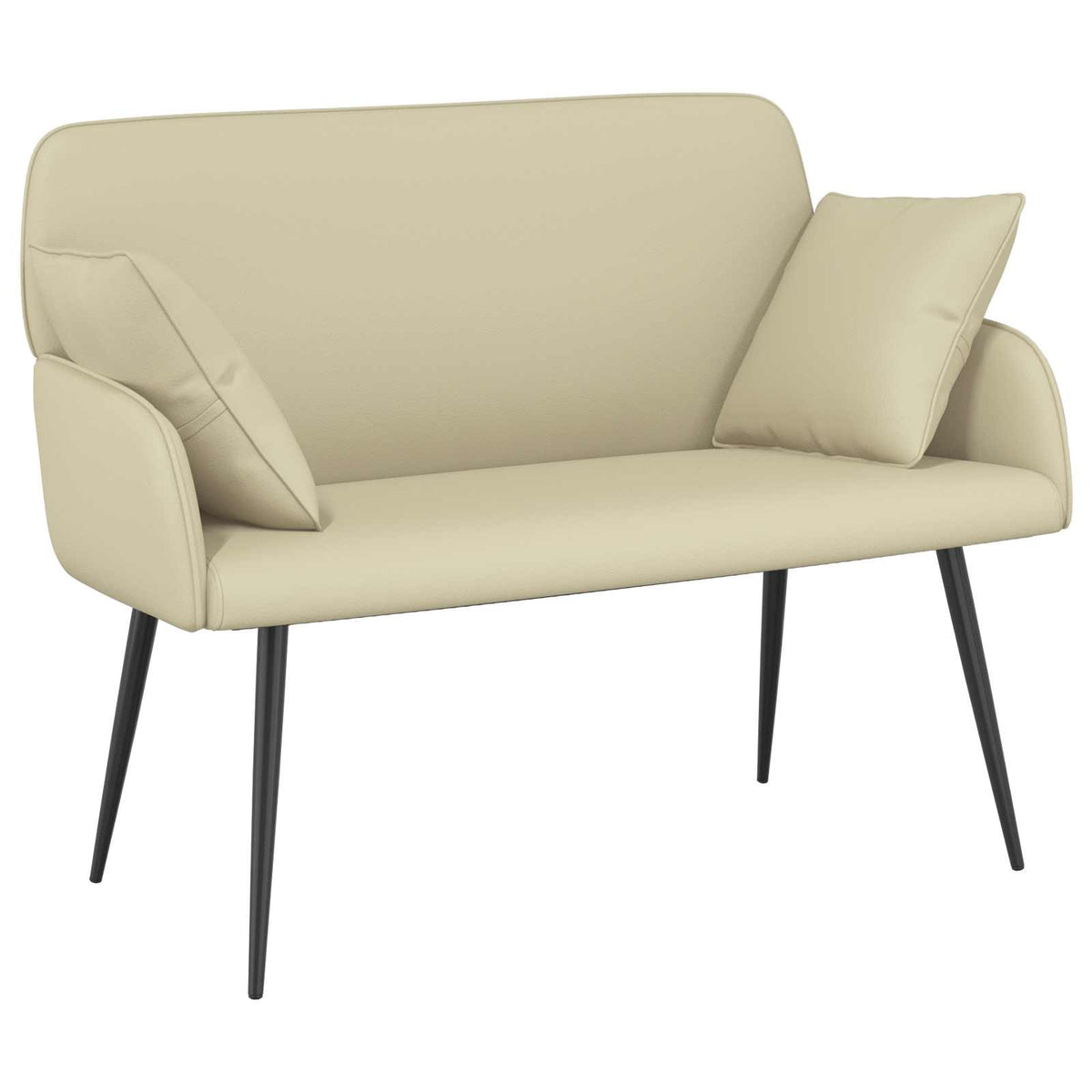 Faux Leather 2 Seater Sofa 115cm Wide With Metal Legs - Vantage Home