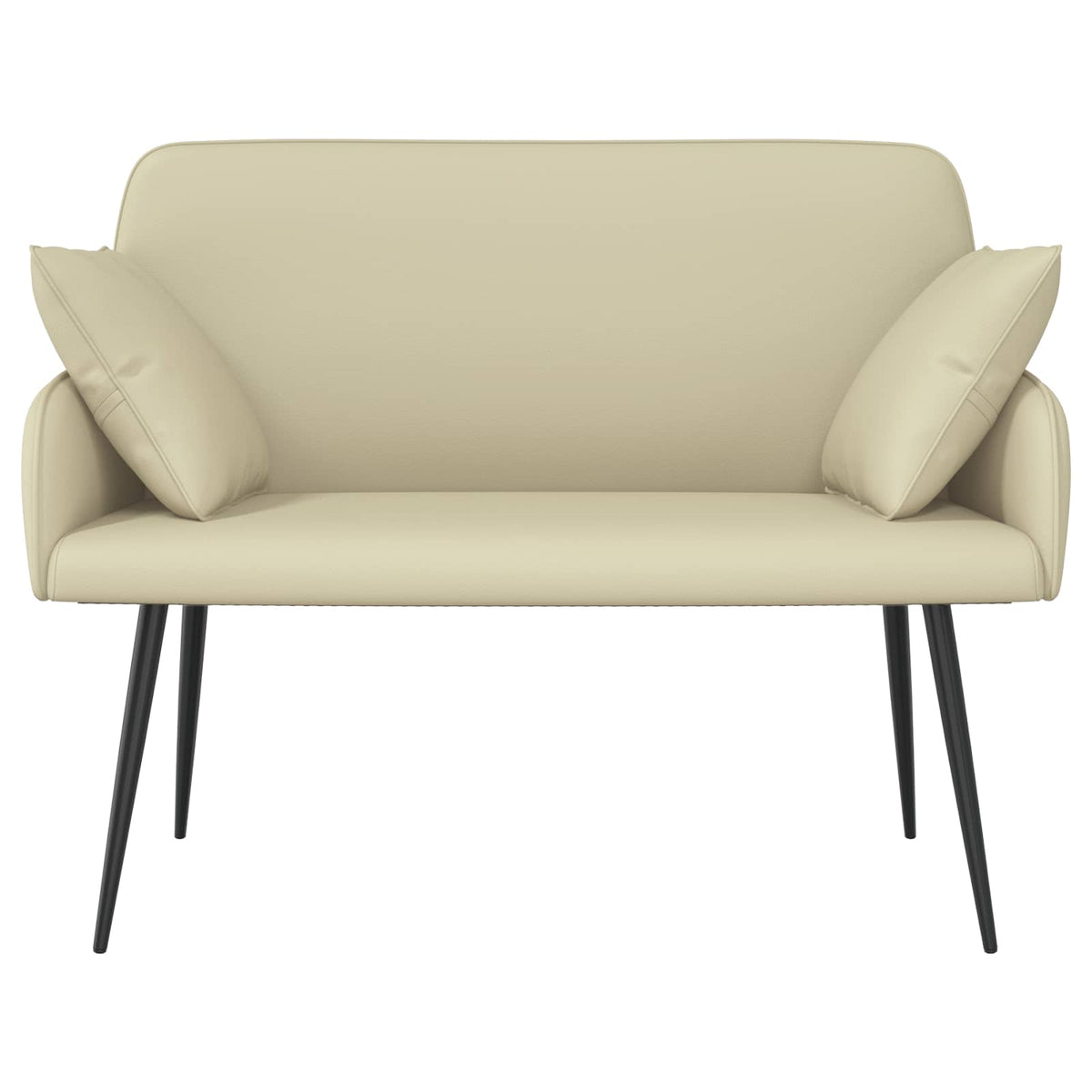 Faux Leather 2 Seater Sofa 115cm Wide With Metal Legs - Vantage Home