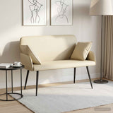 Faux Leather 2 Seater Sofa 115cm Wide With Metal Legs - Vantage Home