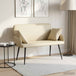 Faux Leather 2 Seater Sofa 115cm Wide With Metal Legs - Vantage Home