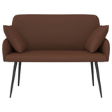 Faux Leather 2 Seater Sofa 115cm Wide With Metal Legs - Vantage Home