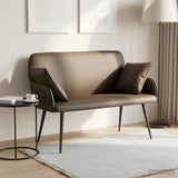 Faux Leather 2 Seater Sofa 115cm Wide With Metal Legs - Vantage Home