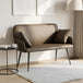 Faux Leather 2 Seater Sofa 115cm Wide With Metal Legs - Vantage Home