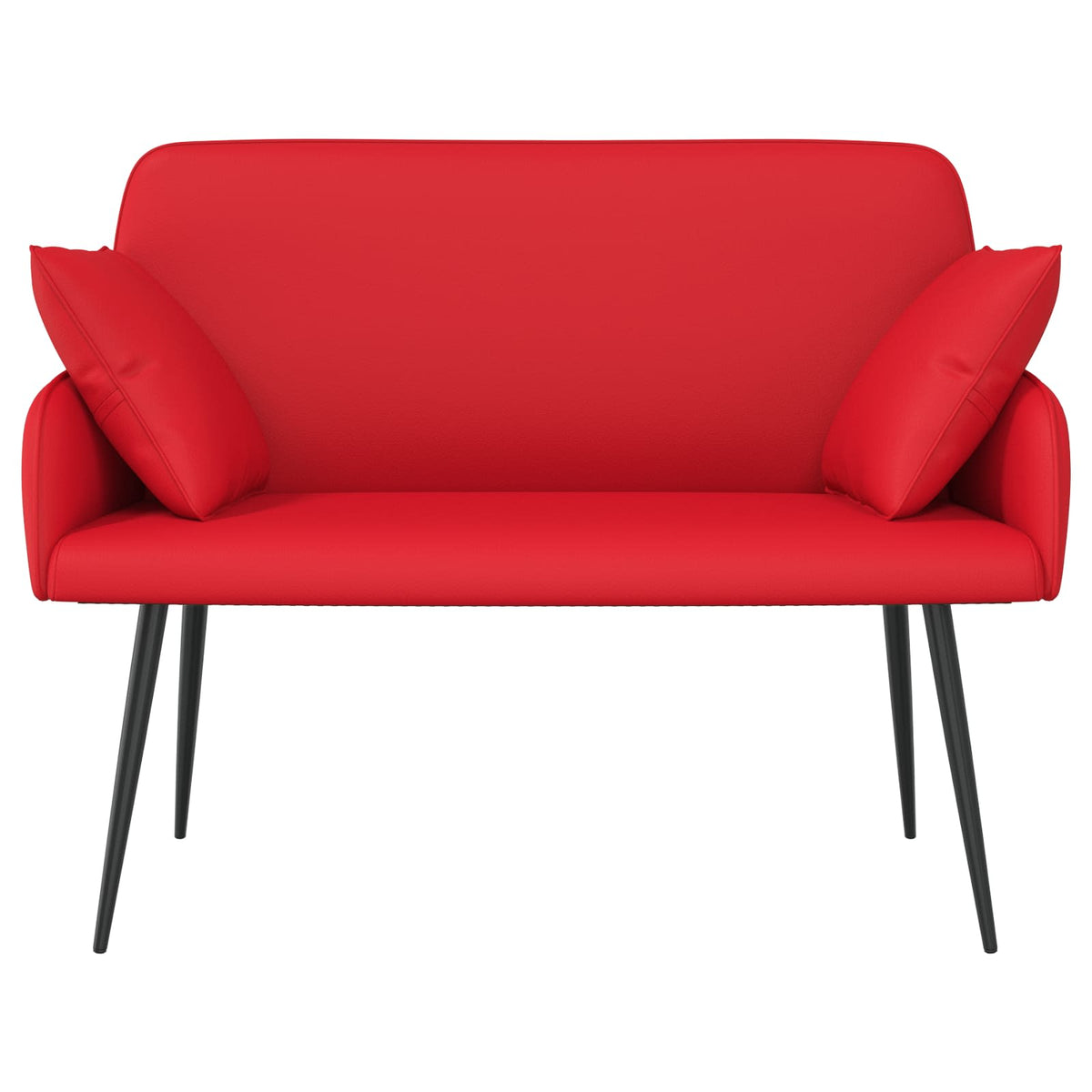 Faux Leather 2 Seater Sofa 115cm Wide With Metal Legs - Vantage Home