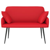 Faux Leather 2 Seater Sofa 115cm Wide With Metal Legs - Vantage Home