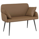 Faux Leather 2 Seater Sofa 115cm Wide With Metal Legs - Vantage Home