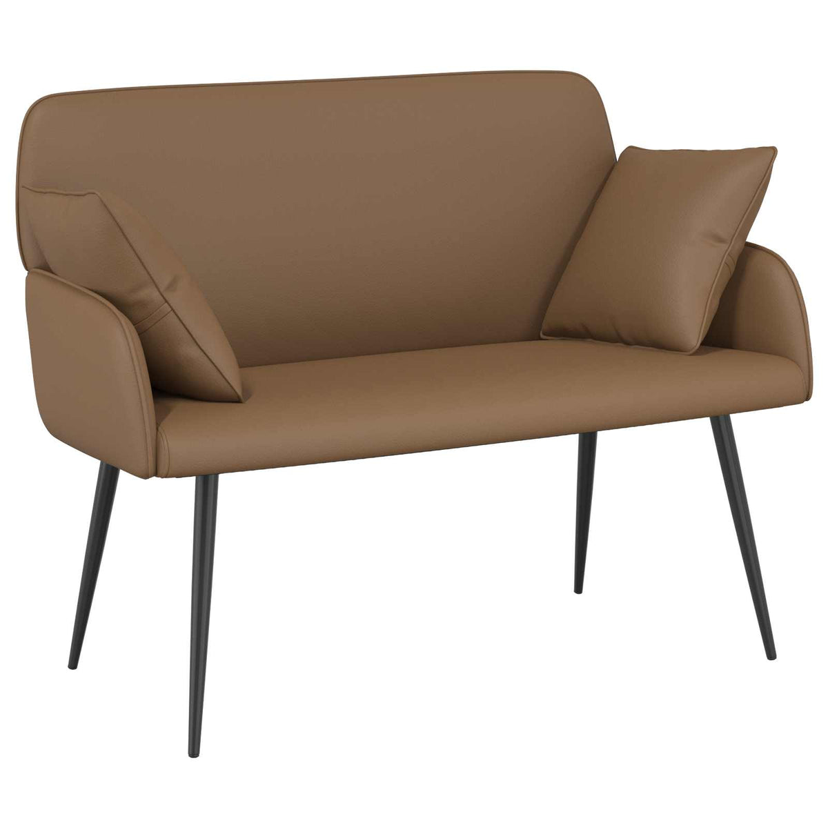 Faux Leather 2 Seater Sofa 115cm Wide With Metal Legs - Vantage Home