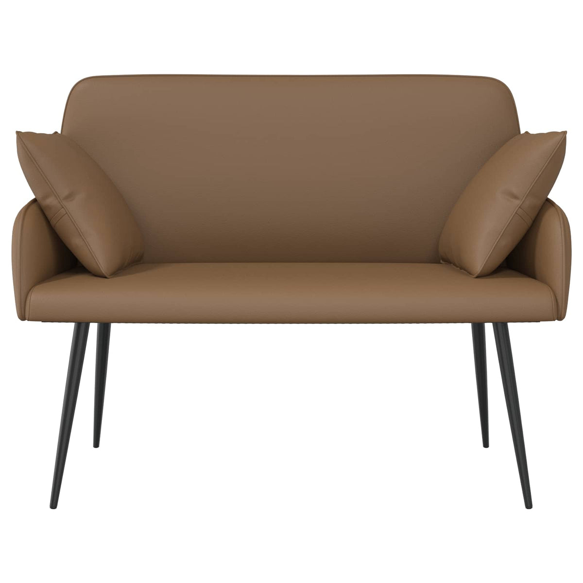 Faux Leather 2 Seater Sofa 115cm Wide With Metal Legs - Vantage Home