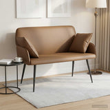 Faux Leather 2 Seater Sofa 115cm Wide With Metal Legs - Vantage Home