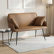 Faux Leather 2 Seater Sofa 115cm Wide With Metal Legs - Vantage Home