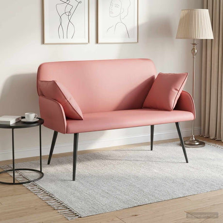 Faux Leather 2 Seater Sofa 115cm Wide With Metal Legs - Vantage Home