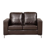 Faux Leather 2 Seater Sofa 133cm Wide With Metal Legs - Kensington Home