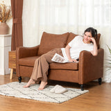 Faux Leather 2 Seater Sofa 135cm Wide With Rubberwood Legs - Velmora