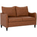 Faux Leather 2 Seater Sofa 135cm Wide With Rubberwood Legs - Velmora