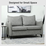 Faux Leather 2 Seater Sofa 135cm Wide With Rubberwood Legs - Velmora