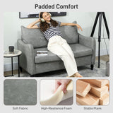 Faux Leather 2 Seater Sofa 135cm Wide With Rubberwood Legs - Velmora