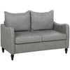 Faux Leather 2 Seater Sofa 135cm Wide With Rubberwood Legs - Velmora