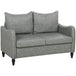 Faux Leather 2 Seater Sofa 135cm Wide With Rubberwood Legs - Velmora