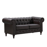 Faux Leather 2 Seater Sofa 153cm Wide - Kensington Home