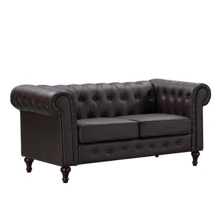 Faux Leather 2 Seater Sofa 153cm Wide - Kensington Home