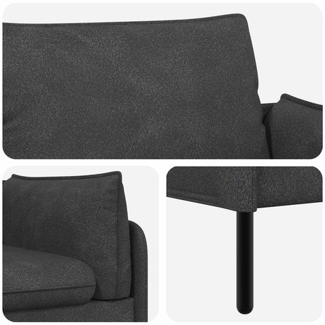 Faux Leather 2 Seater Sofa 188cm Wide With Metal Legs - Vantage Home