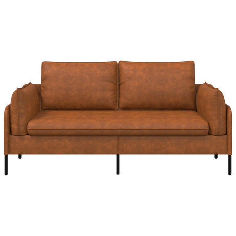 Faux Leather 2 Seater Sofa 188cm Wide With Metal Legs - Vantage Home