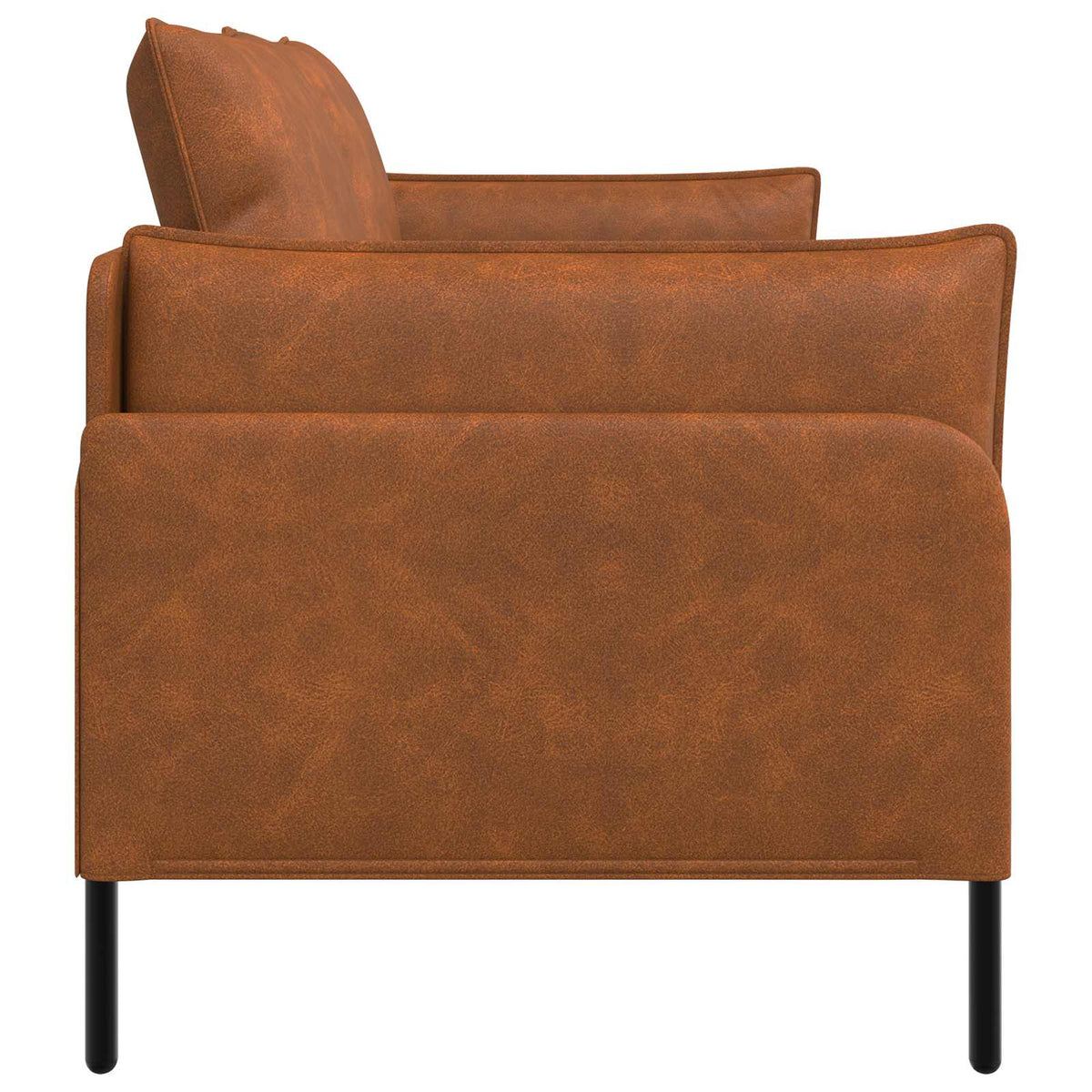 Faux Leather 2 Seater Sofa 188cm Wide With Metal Legs - Vantage Home