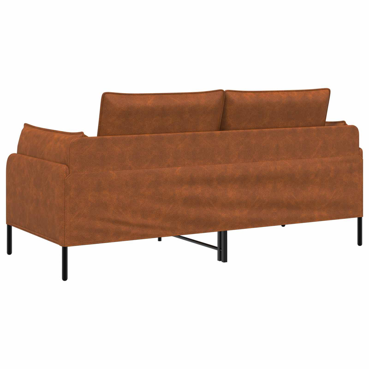 Faux Leather 2 Seater Sofa 188cm Wide With Metal Legs - Vantage Home