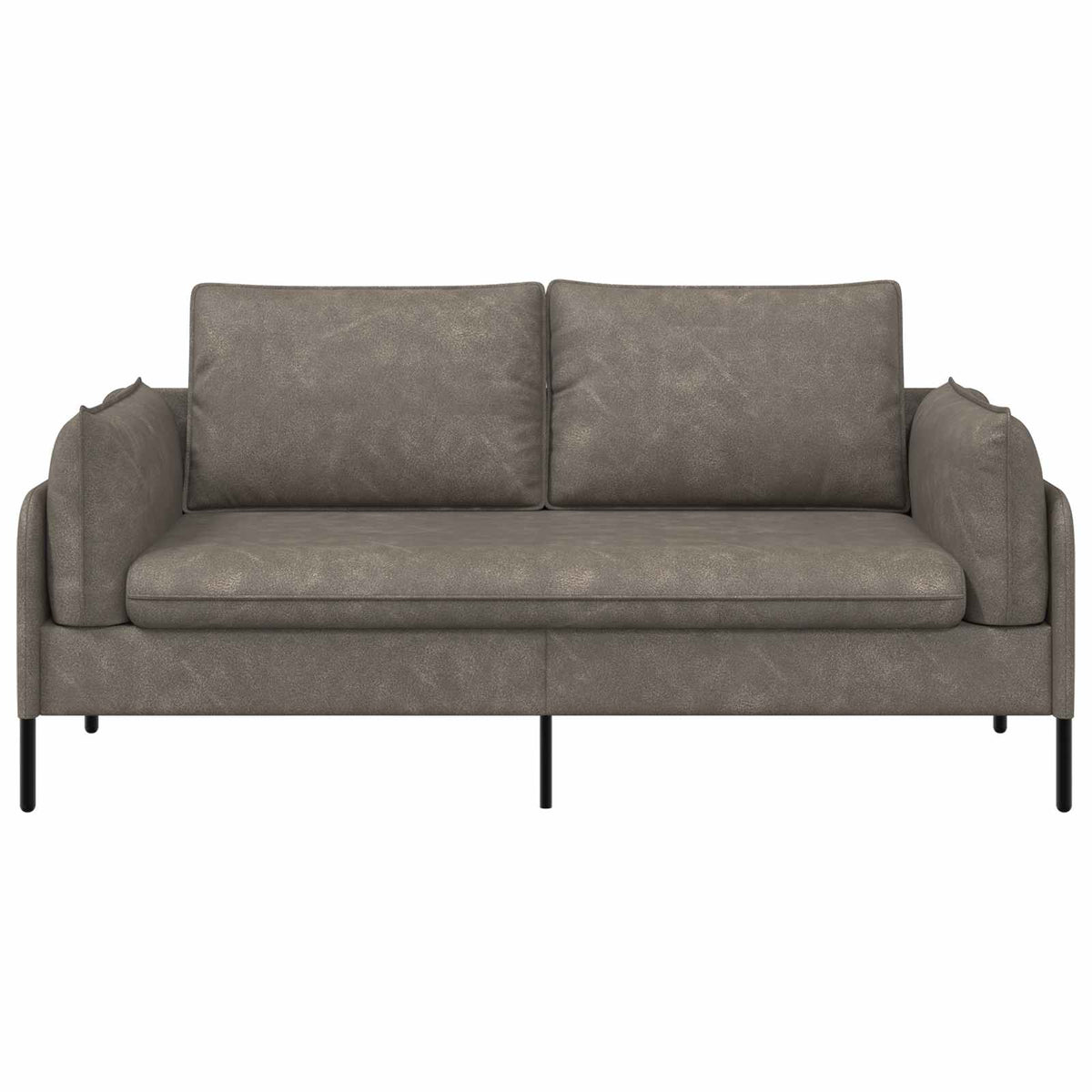 Faux Leather 2 Seater Sofa 188cm Wide With Metal Legs - Vantage Home