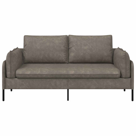 Faux Leather 2 Seater Sofa 188cm Wide With Metal Legs - Vantage Home