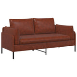 Faux Leather 2 Seater Sofa 188cm Wide With Metal Legs - Vantage Home