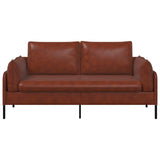 Faux Leather 2 Seater Sofa 188cm Wide With Metal Legs - Vantage Home