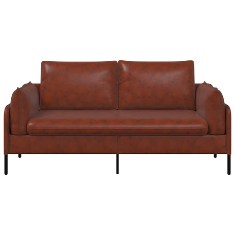 Faux Leather 2 Seater Sofa 188cm Wide With Metal Legs - Vantage Home