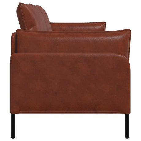 Faux Leather 2 Seater Sofa 188cm Wide With Metal Legs - Vantage Home