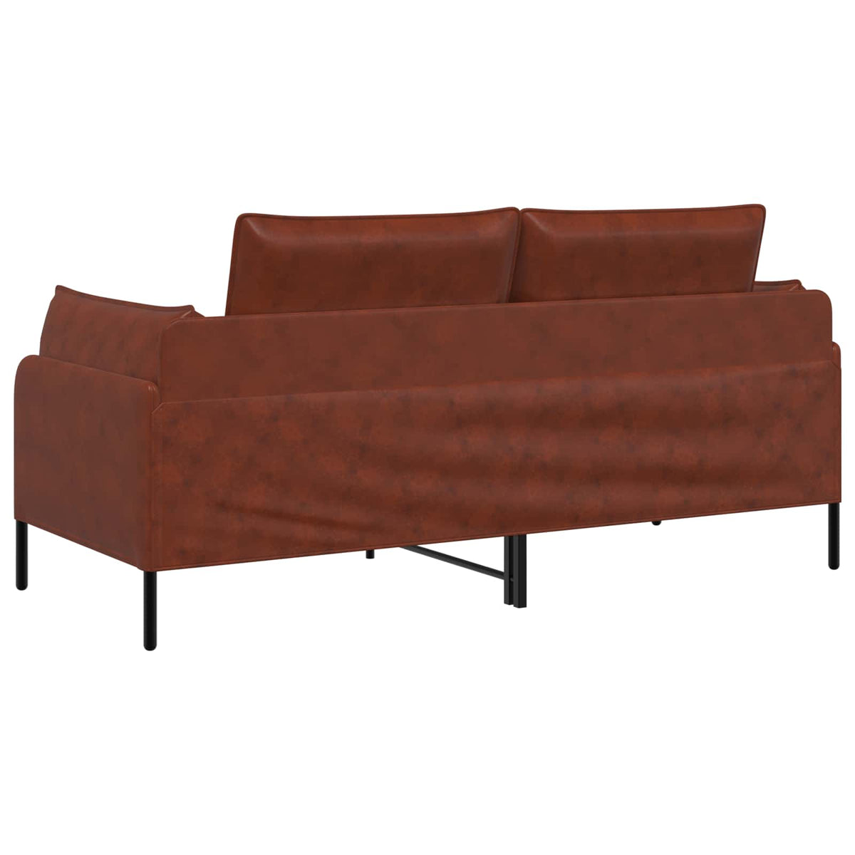 Faux Leather 2 Seater Sofa 188cm Wide With Metal Legs - Vantage Home