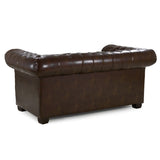 Faux Leather 2 Seater Sofa - Chesterfield