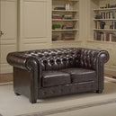 Faux Leather 2 Seater Sofa - Chesterfield
