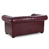 Faux Leather 2 Seater Sofa - Chesterfield