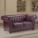 Faux Leather 2 Seater Sofa - Chesterfield