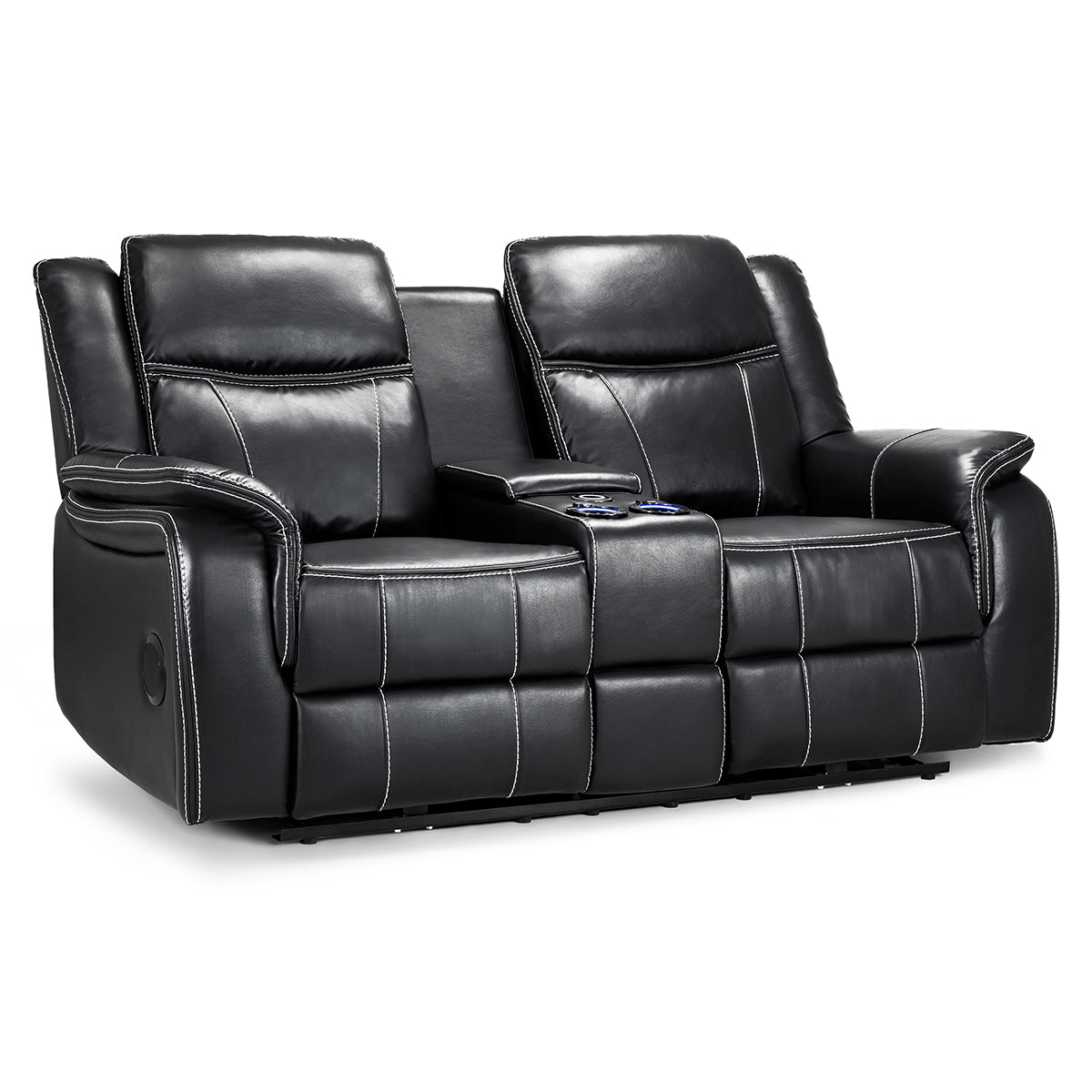 Faux Leather 2 Seater Sofa Electric Recliner - Galaxy Tech