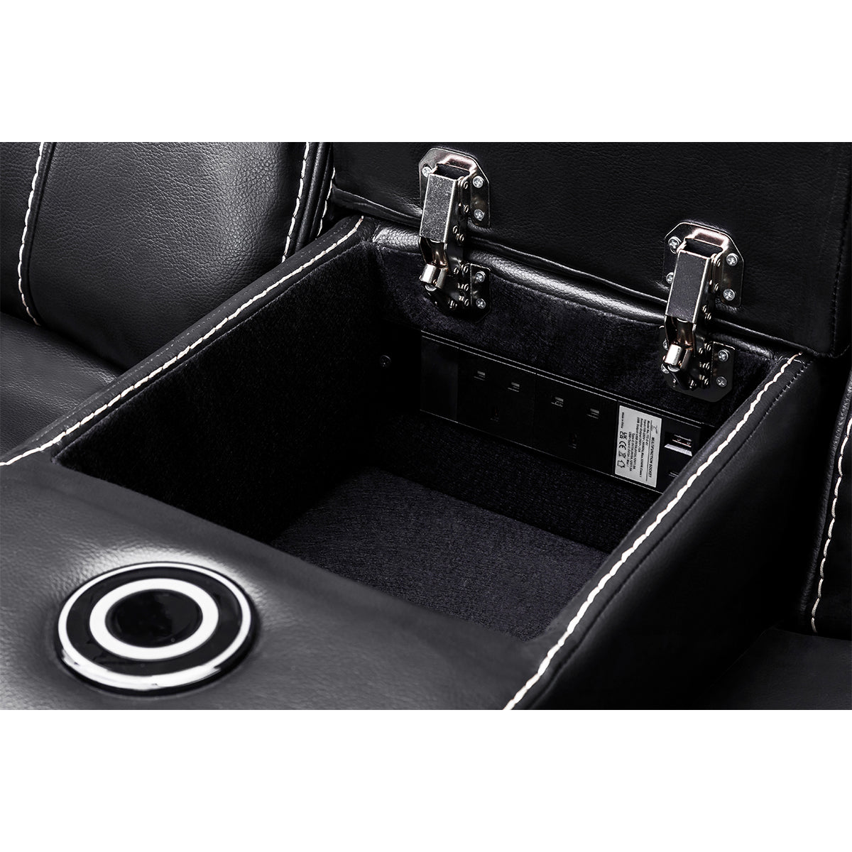 Faux Leather 2 Seater Sofa Electric Recliner - Galaxy Tech