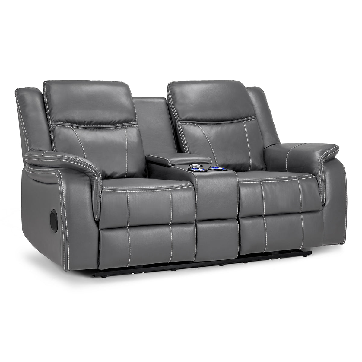 Faux Leather 2 Seater Sofa Electric Recliner - Galaxy Tech