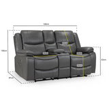 Faux Leather 2 Seater Sofa Electric Recliner - Harald