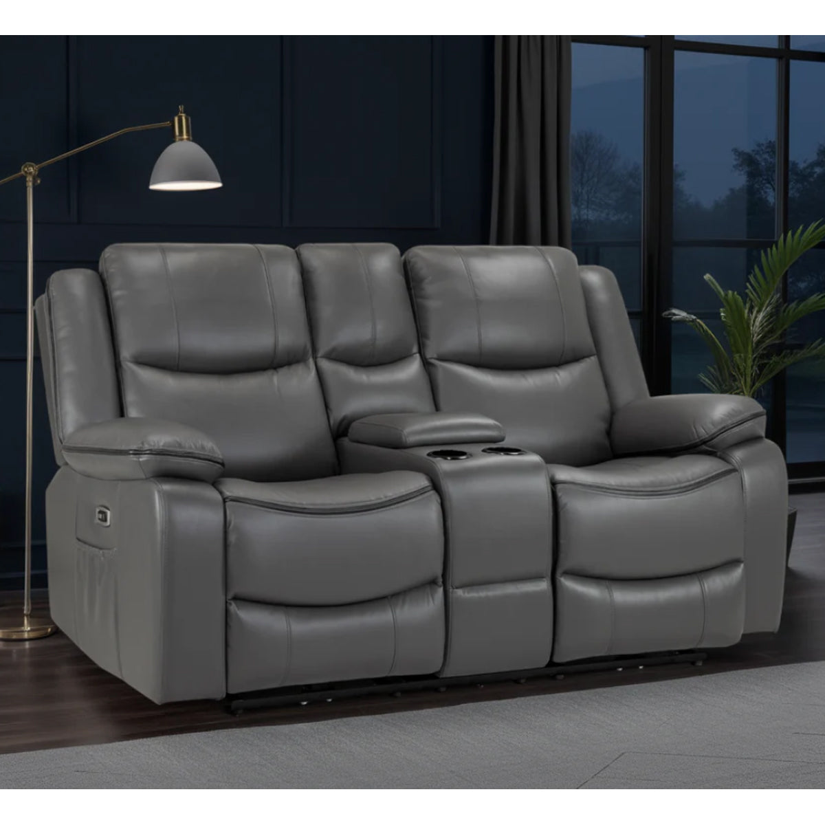 Faux Leather 2 Seater Sofa Electric Recliner - Harald