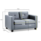 Faux Leather 2 Seater Sofa - Jerry
