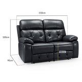 Faux Leather 2 Seater Sofa Recliner - Cody
